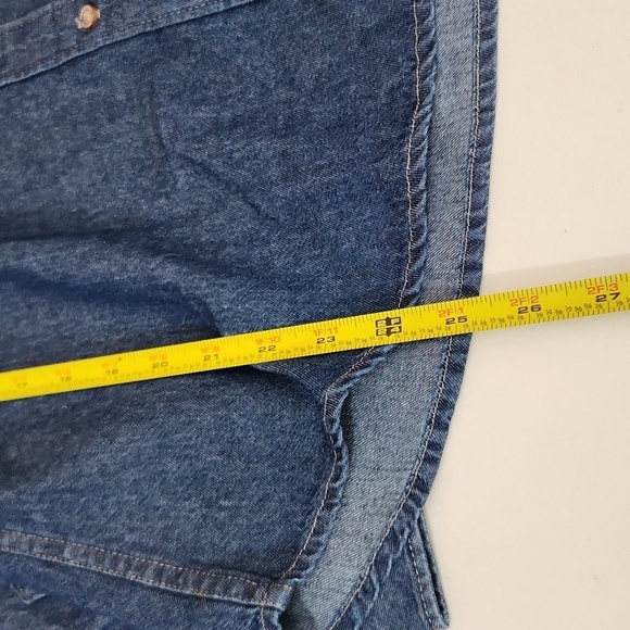 Harrington shirt Womens size M denim longsleeve Button - Picture 7 of 8